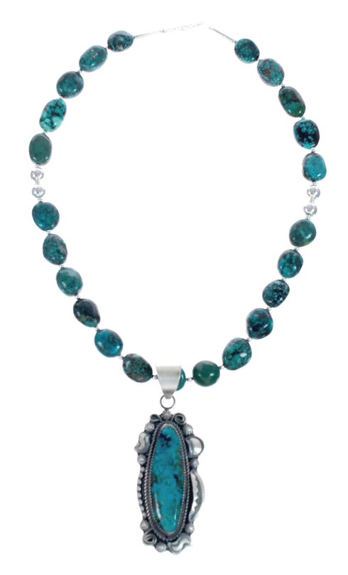 Sterling Silver Turquoise Native American Bead Necklace Set JX126970