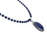 Sterling Silver And Lapis Navajo Bead Pendant Necklace Set JX127008