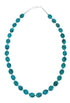 Native American Navajo Turquoise Bead Sterling Silver Necklace JX126996