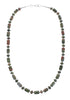 Native American Unakite Sterling Silver Bead Necklace JX127000