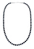 Native American Sterling Silver Onyx and Agate Bead Necklace JX127007