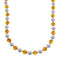 Native American Amber And Mother of Pearl Sterling Silver Bead Necklace JX126998