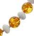 Native American Amber And Mother of Pearl Sterling Silver Bead Necklace JX127001