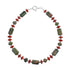 Native American Coral and Unakite Sterling Silver Bead Bracelet JX127010