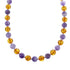 Amber And Amethyst Sterling Silver Bead Necklace JX126877