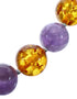 Amber And Amethyst Sterling Silver Bead Necklace JX126877