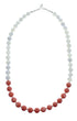 Sterling Silver Pink Coral and Mother of Pearl Bead Necklace JX126893
