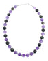 Amethyst and Jasper Sterling Silver Bead Necklace JX126890