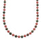 Native American Unakite and Coral Bead Sterling Silver Necklace JX126860