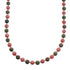 Native American Unakite and Coral Bead Sterling Silver Necklace JX126860