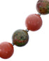 Native American Unakite and Coral Bead Sterling Silver Necklace JX126860
