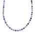 Native American Green Agate and Amethyst Sterling Silver Bead Necklace JX126872