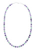 Native American Green Agate and Amethyst Sterling Silver Bead Necklace JX126872