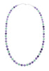 Native American Green Agate and Amethyst Sterling Silver Bead Necklace JX126873
