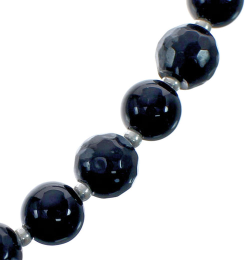 Native American Sterling Silver Agate Bead Necklace JX126889