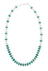Native American Sterling Silver Turquoise And Mother of Pearl Bead Necklace JX126888