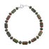 Native American Unakite Sterling Silver Bead Bracelet JX126885