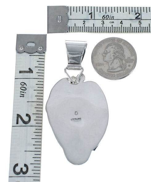 Turquoise Leaf Sterling Silver Native American Pendant JX126357