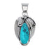 Turquoise Leaf Sterling Silver Native American Pendant JX126360
