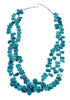 Authentic Native American Turquoise Sterling Silver 2-Strand Bead Necklace JX126729