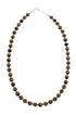 Navajo Tiger Eye Sterling Silver Bead Necklace JX126714