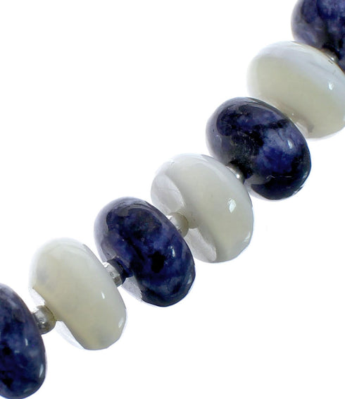 Purple Agate And Sterling Silver Native American Bead Necklace JX126755