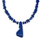 Native American Sterling Silver Lapis Bead Necklace with Pendant JX126761