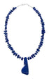 Native American Sterling Silver Lapis Bead Necklace with Pendant JX126761