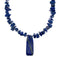 Native American Sterling Silver Lapis Bead Necklace with Pendant JX126762