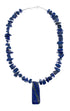Native American Sterling Silver Lapis Bead Necklace with Pendant JX126762
