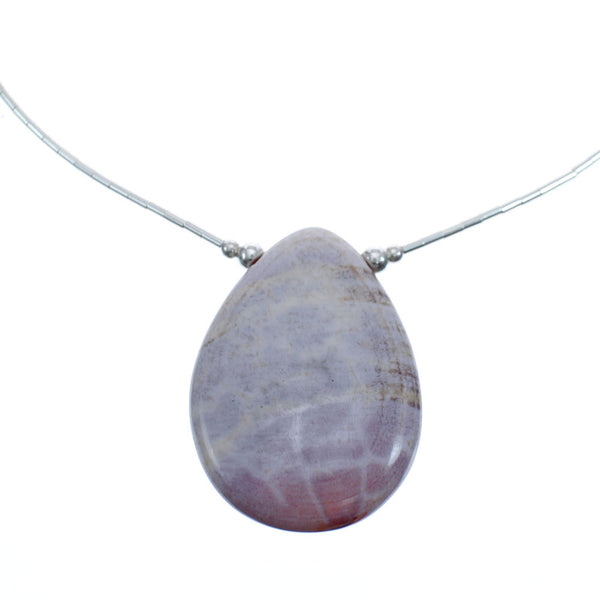Liquid Silver Native American Agate Necklace JX126756
