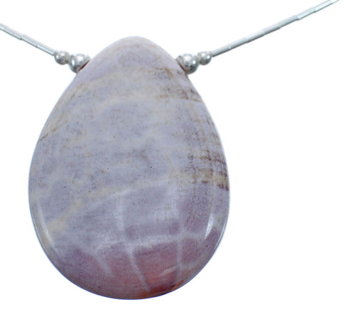 Liquid Silver Native American Agate Necklace JX126756