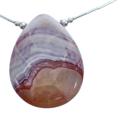 Liquid Silver Native American Agate Necklace JX126758