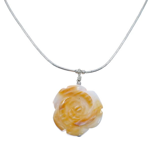 Liquid Silver Native American Oyster Shell Bead Necklace JX126754