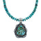 Native American Turquoise Sterling Silver Bead Pendant Necklace JX126743