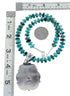 Native American Turquoise Sterling Silver Bead Pendant Necklace JX126743