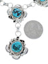 Turquoise Genuine Sterling Silver Navajo Link Necklace JX127049