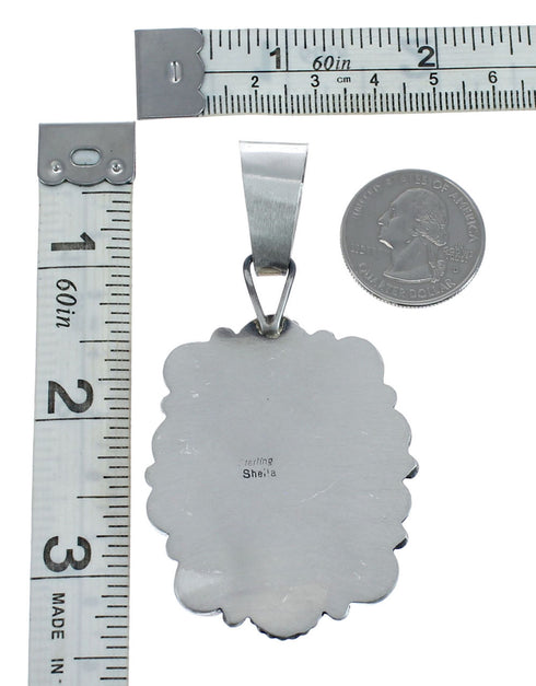 Native American Turquoise And Sterling Silver Pendant JX127050