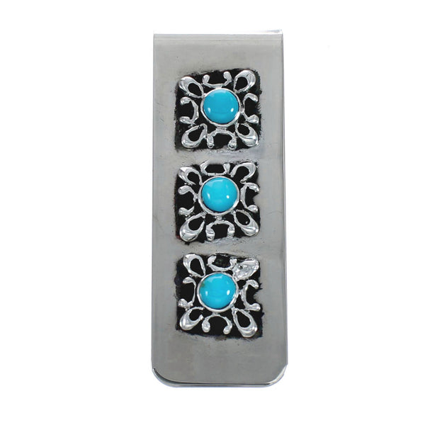 Navajo Turquoise Genuine Sterling Silver Money Clip JX127034