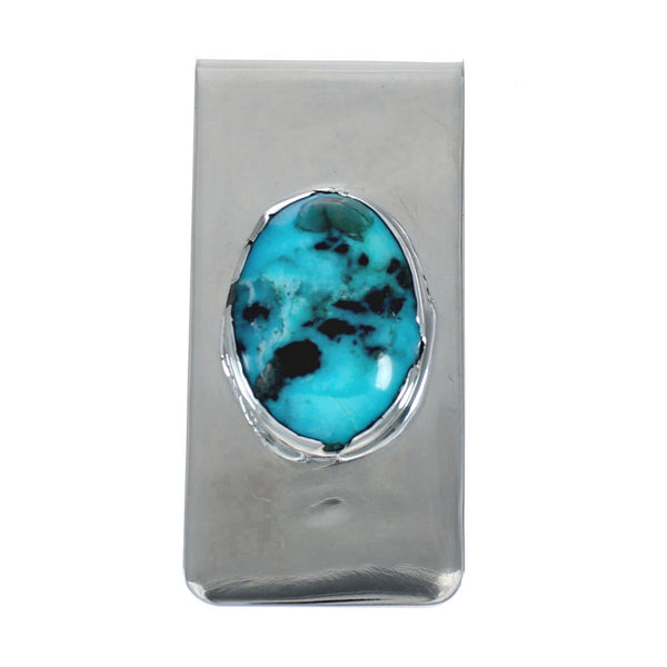 Navajo Turquoise Genuine Sterling Silver Money Clip JX127036
