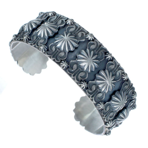 Native American Navajo Genuine Sterling Silver Cuff Bracelet JX126298