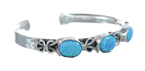 Opal and Authentic Sterling Silver Navajo Cuff Bracelet JX126299