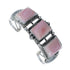 Navajo Genuine Sterling Silver Pink Conch Shell Cuff Bracelet AX126314