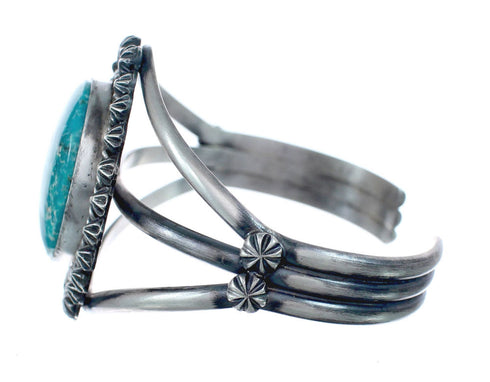 Native American Genuine Sterling Silver Turquoise Cuff Bracelet AX126308