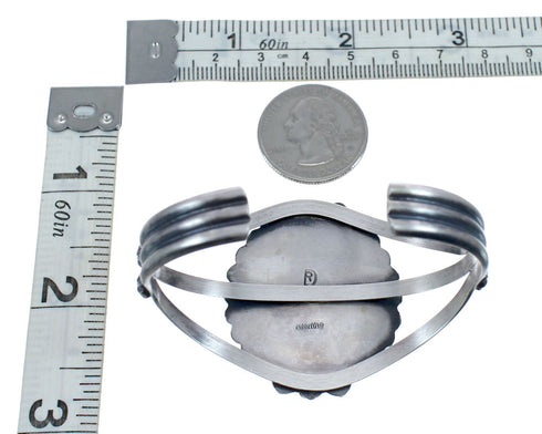 Native American Genuine Sterling Silver Turquoise Cuff Bracelet AX126308