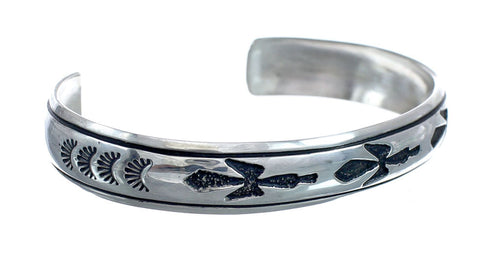 Tommy And Rose Singer Navajo Authentic Sterling Silver Thunderbird Cuff Bracelet AX126704