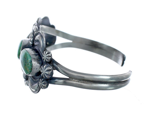 Navajo Genuine Sterling Silver Turquoise Cuff Bracelet AX126739