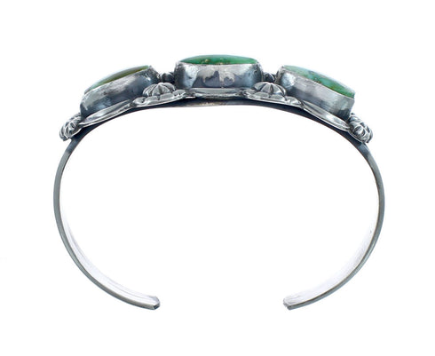 Navajo Genuine Sterling Silver Turquoise Cuff Bracelet AX126739