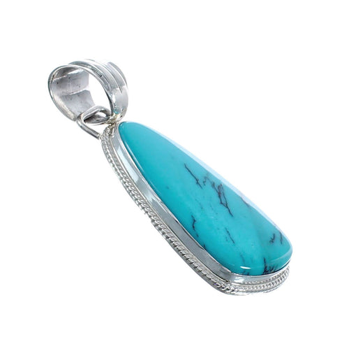 Native American Authentic Turquoise Sterling Silver Pendant JX126674