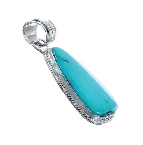 Native American Authentic Turquoise Sterling Silver Pendant JX126675